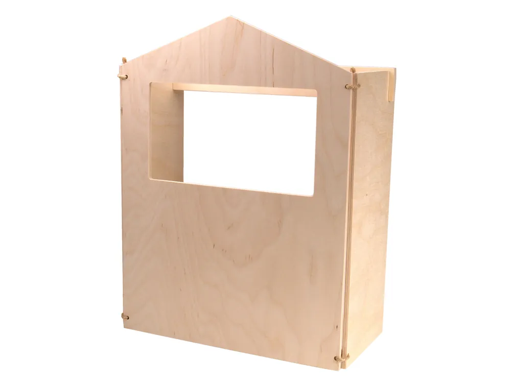 Betaalbaar Speelbelovend Houten poppenkast - tafelmodel