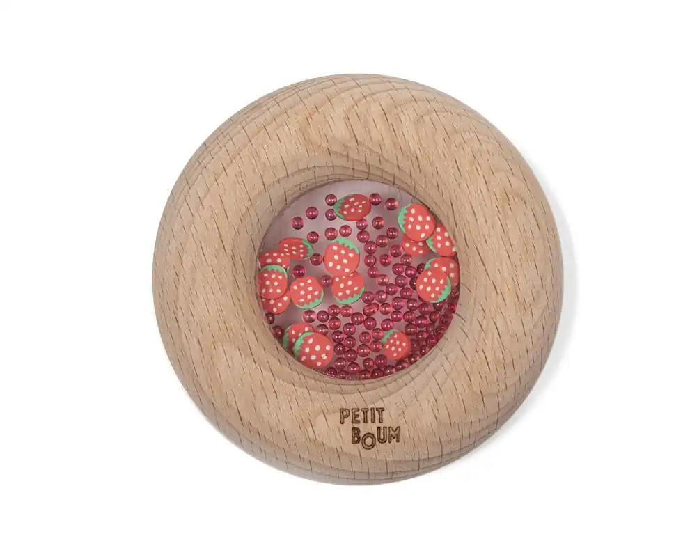 Petit Boum - Sensorisch grijpspeeltje - Aardbei Betrouwbaar