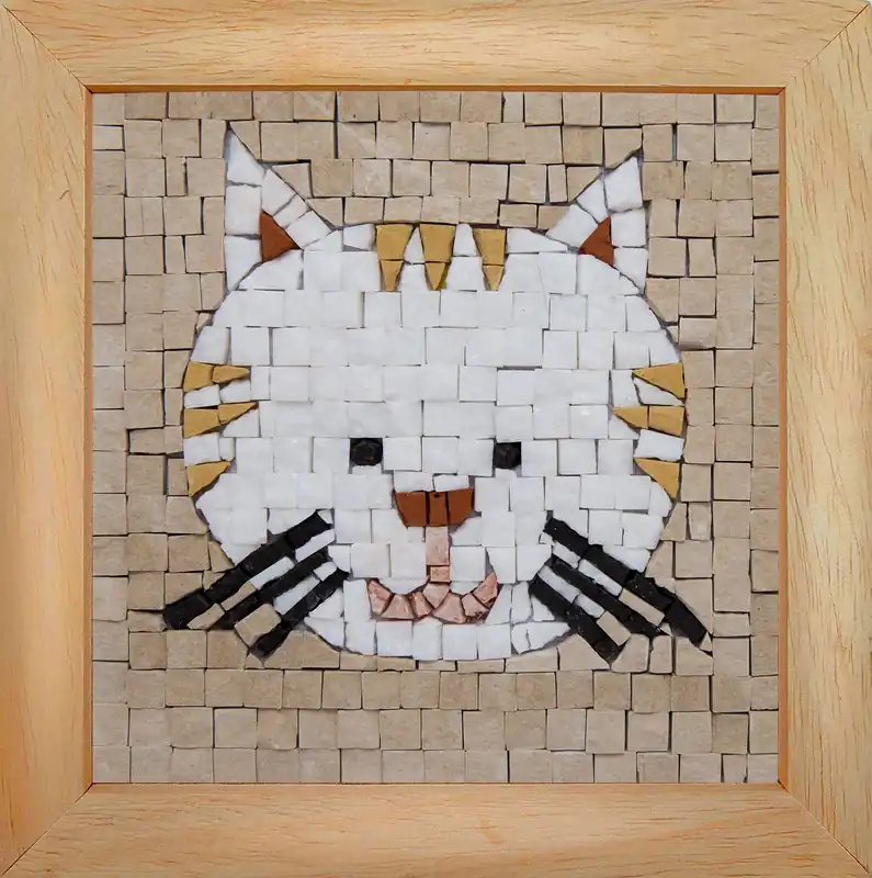 Uitverkoop Mosaicbox - Mozaiek DIY Kat met lijst 17 cm