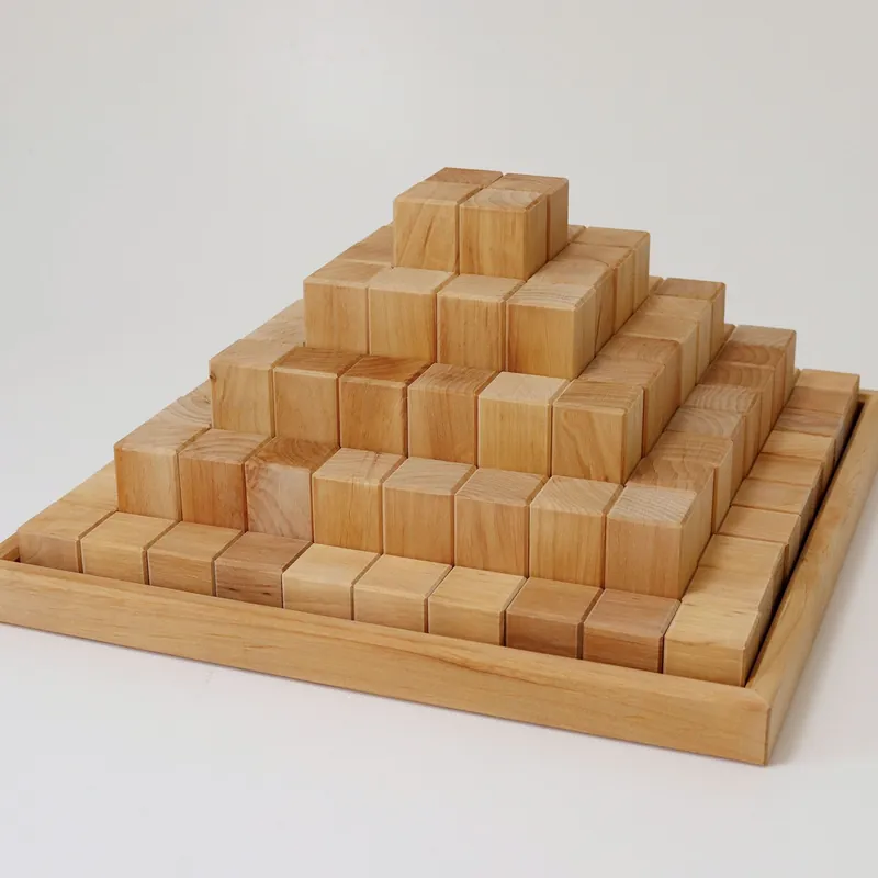 Grimms - Grote naturel piramide houten bouwset Express Levering