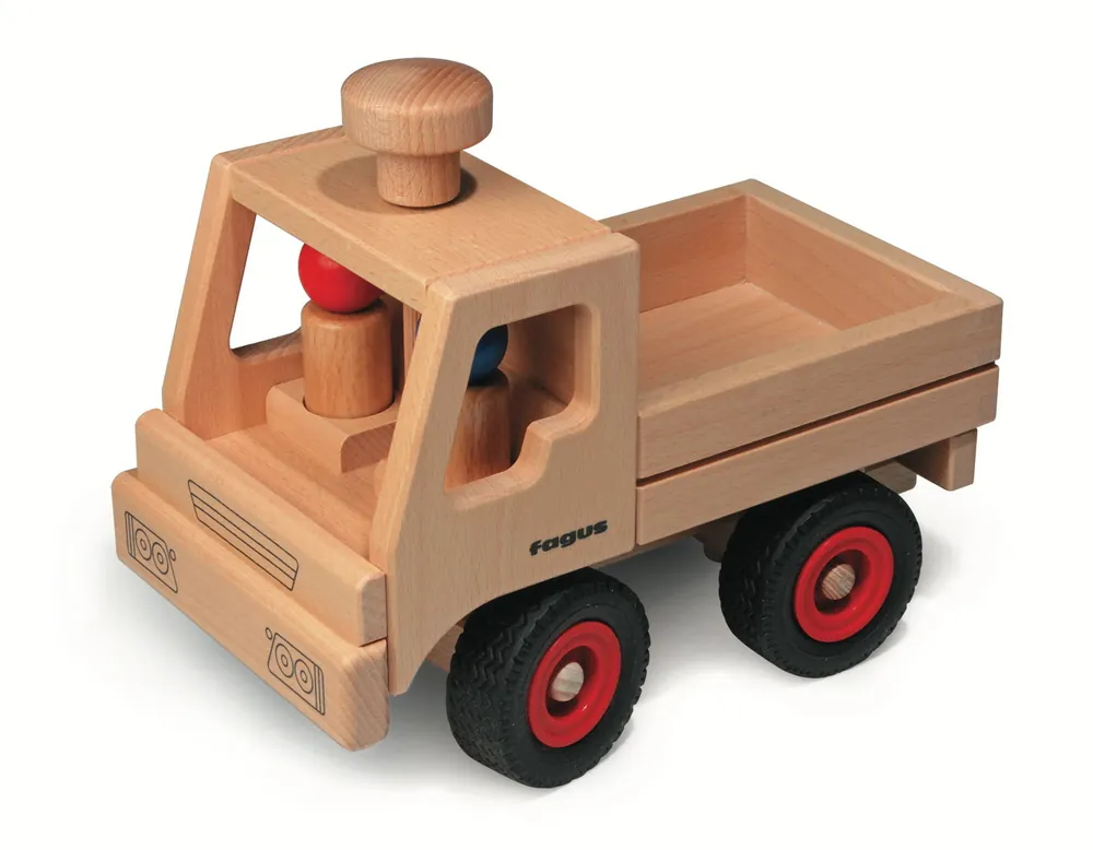 Voordeelprijs Fagus bestuurbare Unimog met 2 poppetjes
