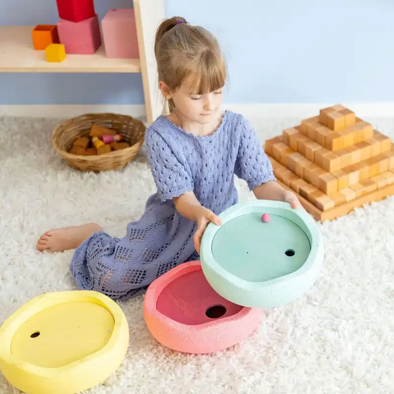 Grimms x Stapelstein® Rolling Discs warme pastelkleuren Beste Prijs