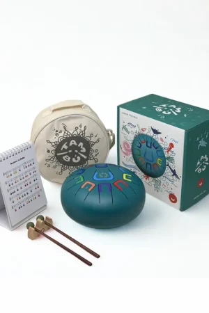 Tambú 8 - Mat turquoise tongdrum - handpan 11 noten met toebehoren Snelle Levering