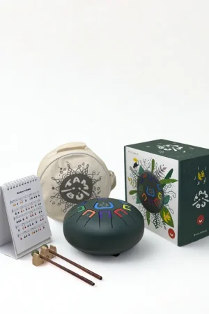Tambú 8 - mat groene tongdrum - handpan 11 noten met toebehoren Koopje