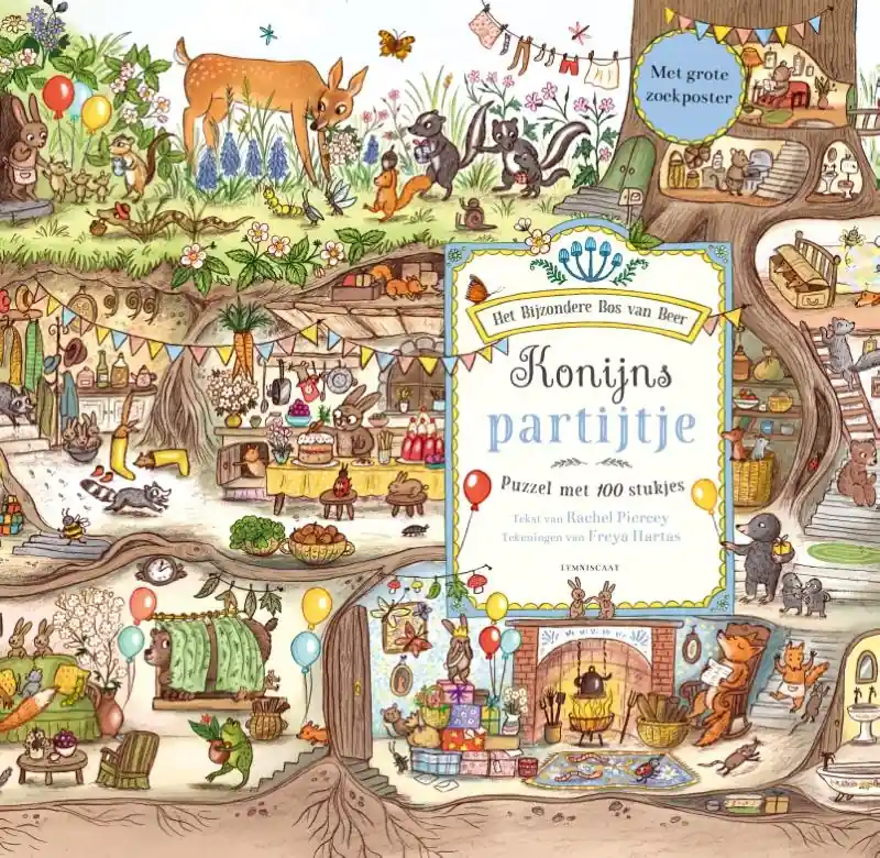 Goedkoop Lemniscaat Konijns partijtje, puzzel 100 stukjes, vanaf 6 jaar
