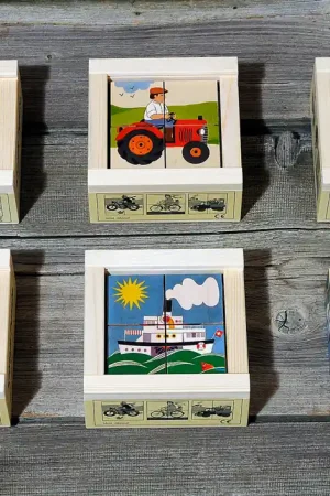 Atelier Fisher handgemaakt Blokkenpuzzel voertuigen 4-delig Koop Vandaag