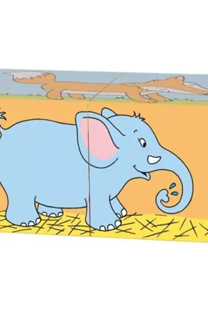 Aanbieding Goki 2-delige kubuspuzzel dieren, vanaf 2 jaar