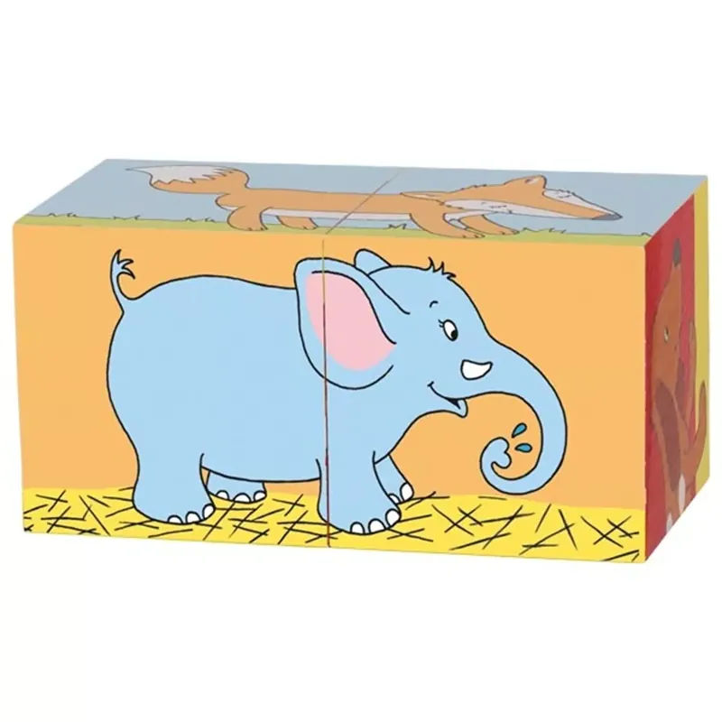 Aanbieding Goki 2-delige kubuspuzzel dieren, vanaf 2 jaar