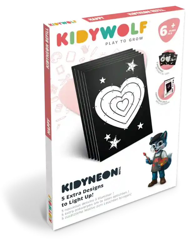 Nieuw KidyNeon navulling Happy vanaf 6 jaar - 5 lichtplaten