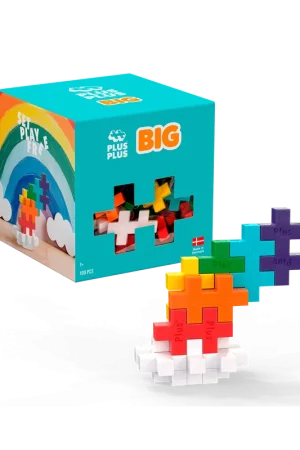 Actieprijs Plus-Plus BIG Rainbow Mix met 100 grote bouwstenen