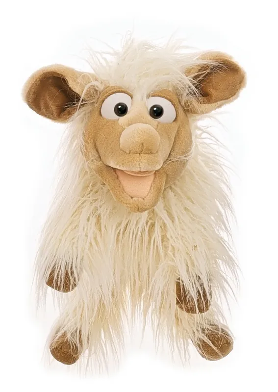 Populair Handpop schaap Lucy 43 cm met beweegbare mond en kop