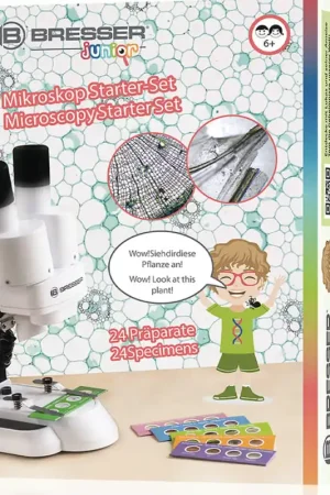 Gecertificeerd Bresser Microscoop startset met 24 permanente preparaten -2