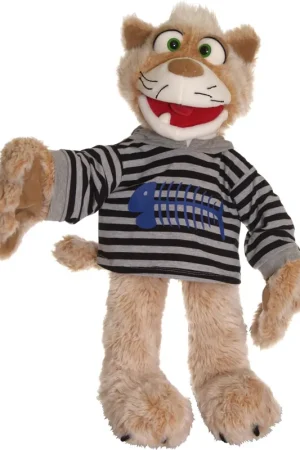 Seizoensaanbieding Handpop kat Wisky 63 cm met beweegbare mond en handen