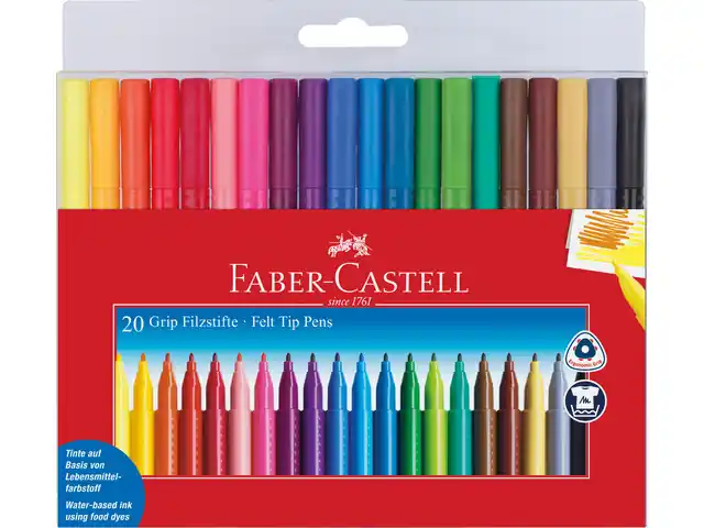 Laatste Versie Viltstift Faber Castell Grip Colour etui a 20st.