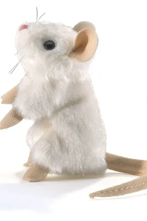 Folkmanis vingerpopje witte muis Exclusieve Aanbieding