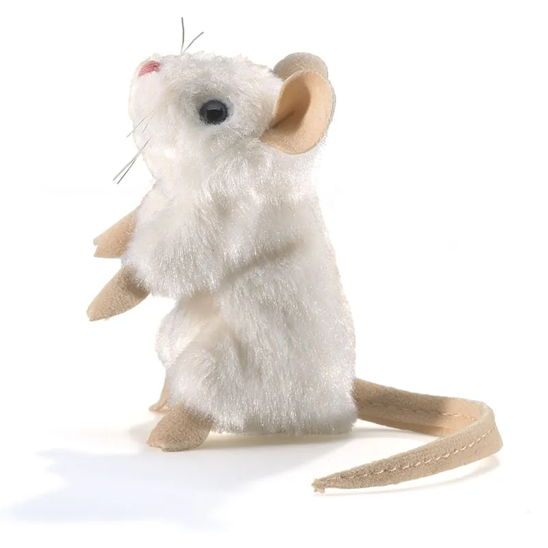 Folkmanis vingerpopje witte muis Exclusieve Aanbieding