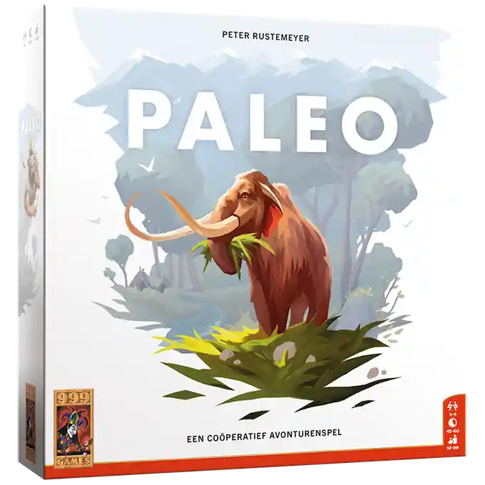 Op = Op 999 Games Paleo, coöperatief bordspel, vanaf 10 jaar