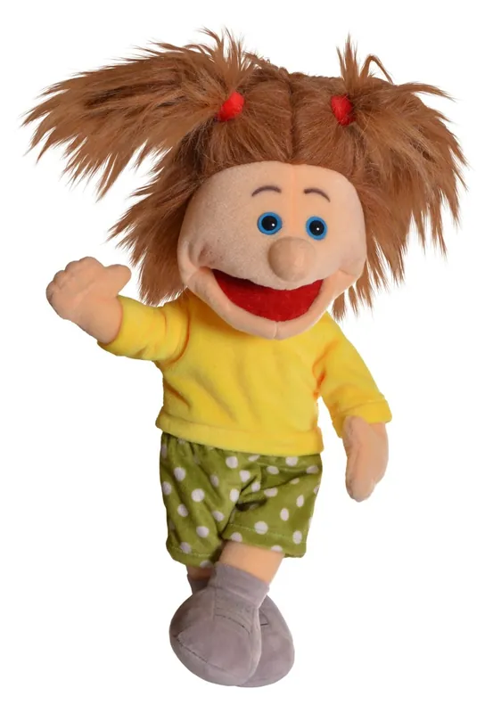 Handpop Hanne 35 cm met beweegbare mond Gratis Retour