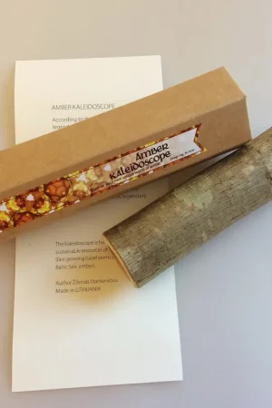 Koop Online Handgemaakte houten caleidoscoop met barnsteen of gerecycled glas