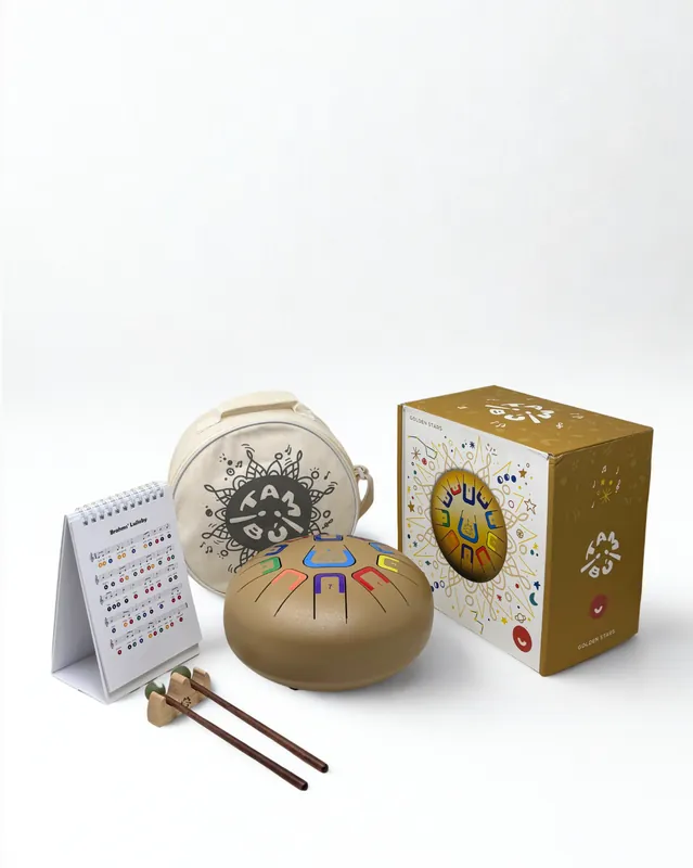 Alleen Vandaag Tambú 8 - mat gouden tongdrum - handpan 11 noten met toebehoren