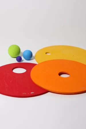 Gereduceerde Prijs Grimms x Stapelstein® Rolling Discs Warm Classic