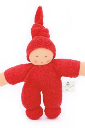 Nänchen Natur Knuffelpopje Pimpel kersenrood Korting
