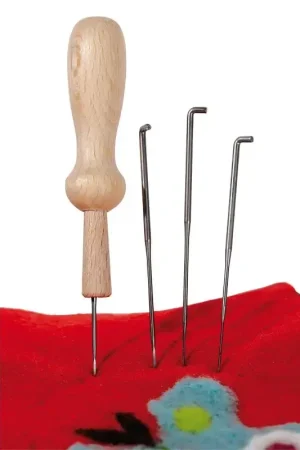Must-Have Filges viltnaalden set - houten houder + 4 nld