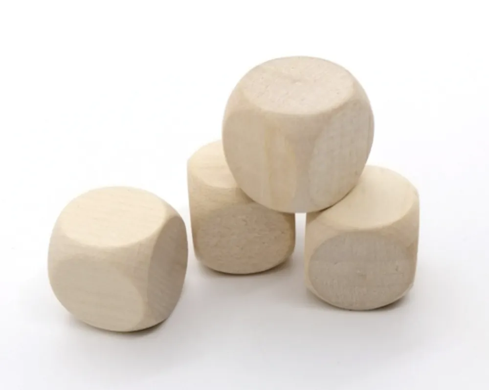 Ecobos blanco houten Dobbelstenen Gratis Retour