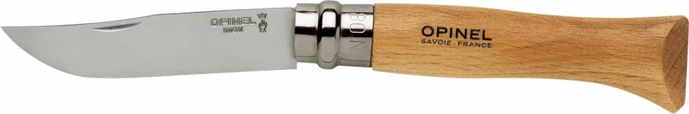 Tijdelijk Beschikbaar Zakmes Opinel standaard rvs Nr 8 beuken met punt