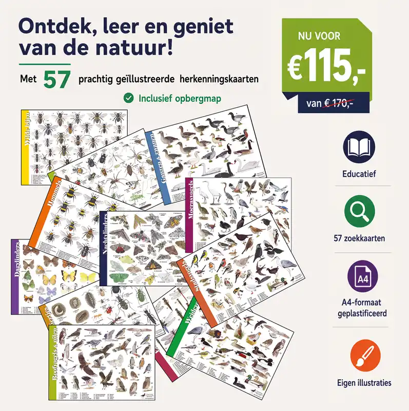 57 herkenningskaarten in opbergmap van Tringa Weekendaanbieding