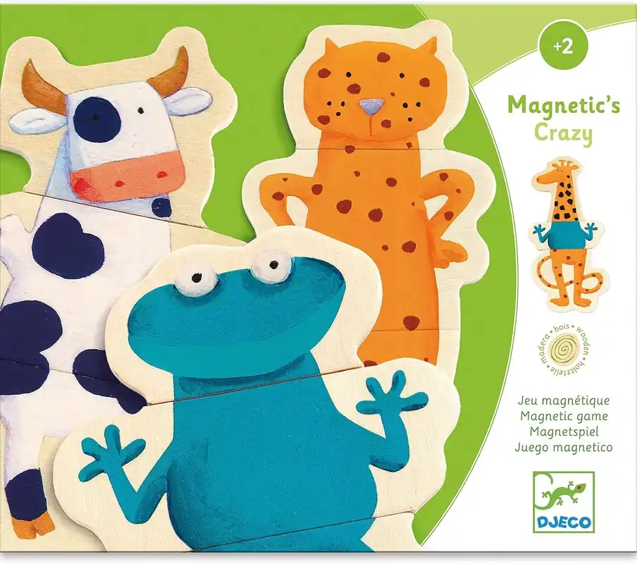 Nieuw Djeco Magnetics Crazy Animals – Houten Magneetpuzzel (24 stuks), vanaf 2 jaar