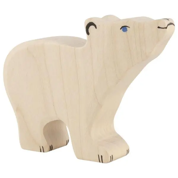 Must-Have Holztiger houten ijsbeer klein kop omhoog 10 cm
