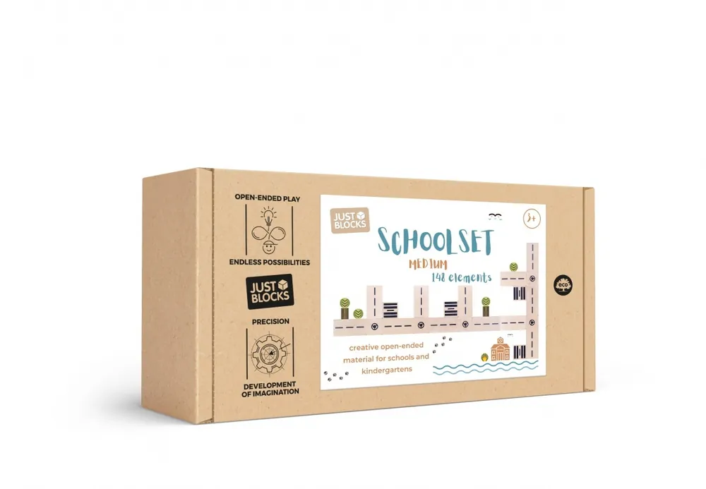 Just Blocks Schoolset medium 148 stuks Finale Uitverkoop