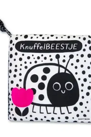 Exclusieve Aanbieding Contrastboekje Knuffelbeestje, baby's eerste stoffen boekje, vanaf 0 jaar