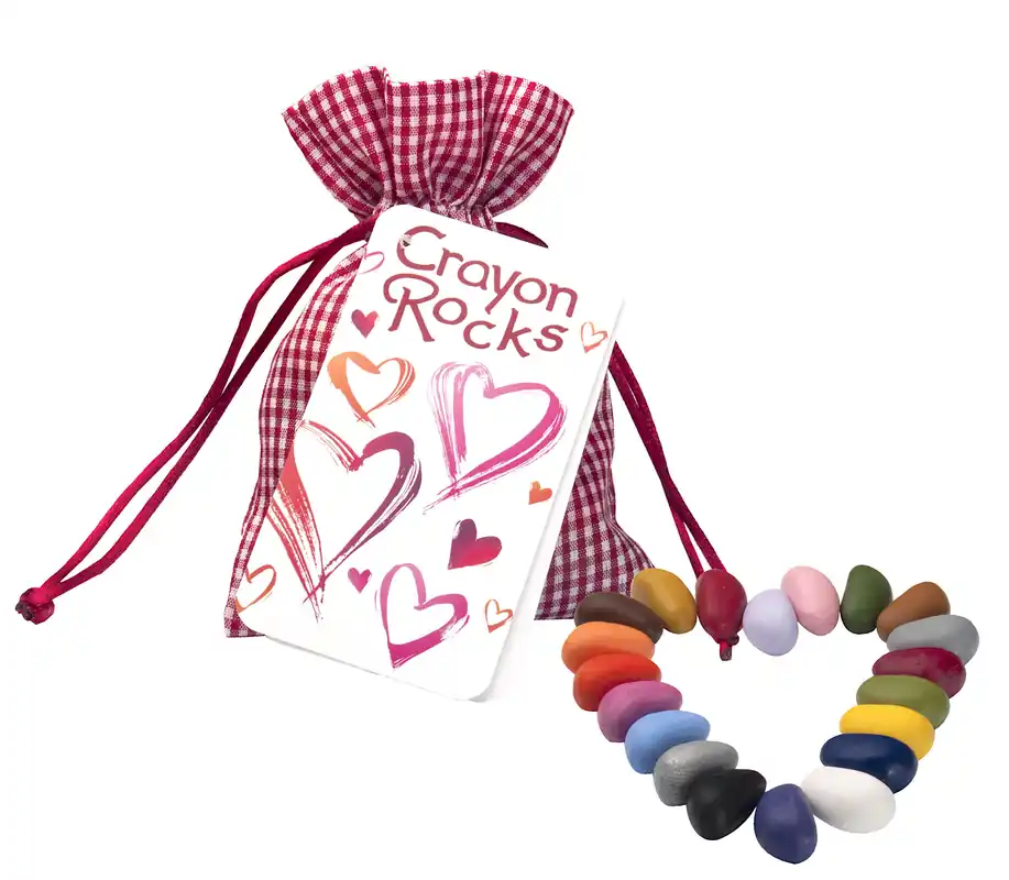 Tijdelijk Beschikbaar Crayon Rocks Heart bag - 20 sojawas pengreepkrijtjes