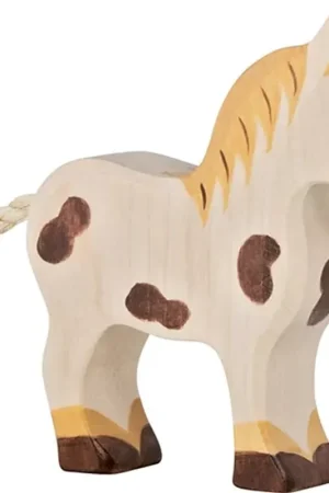 Korting Holztiger houten pony gevlekt 11,5 x 2,8 x 12 cm