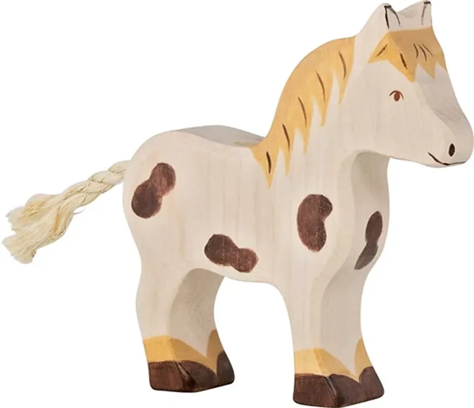 Korting Holztiger houten pony gevlekt 11,5 x 2,8 x 12 cm