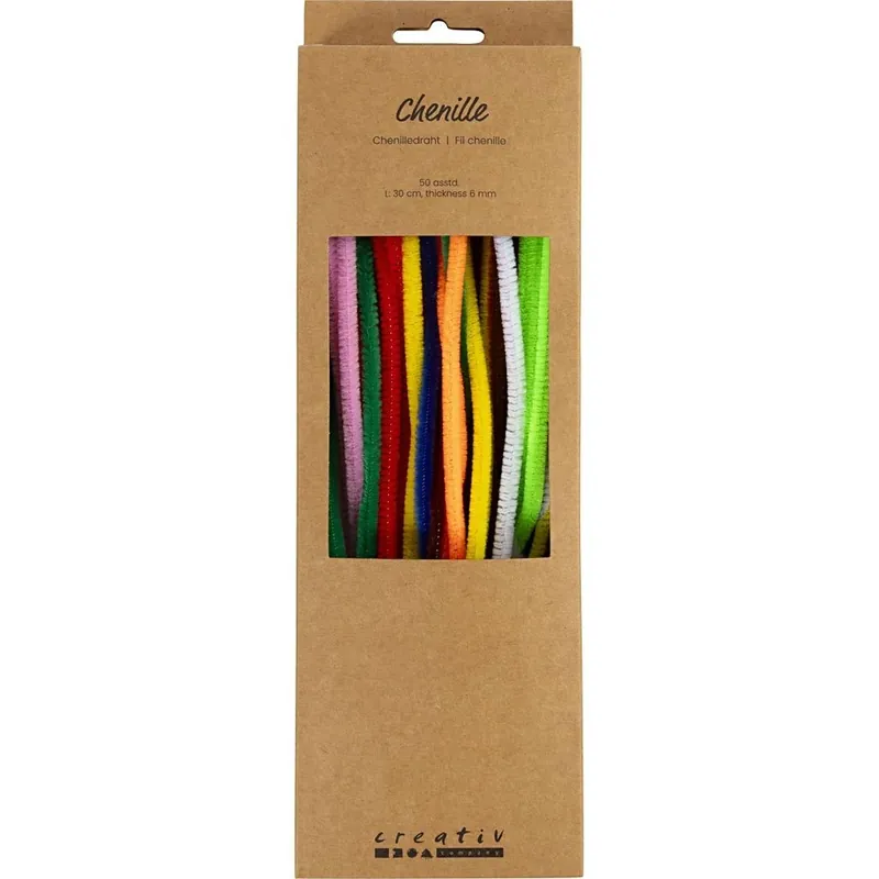 Gereduceerde Prijs Creative Company Chenille - doos 5 kleuren 30 cm x 6mm