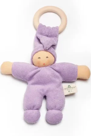 Superprijs Nänchen Natur Knuffelpopje Pimpel met ring lila