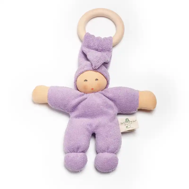 Superprijs Nänchen Natur Knuffelpopje Pimpel met ring lila