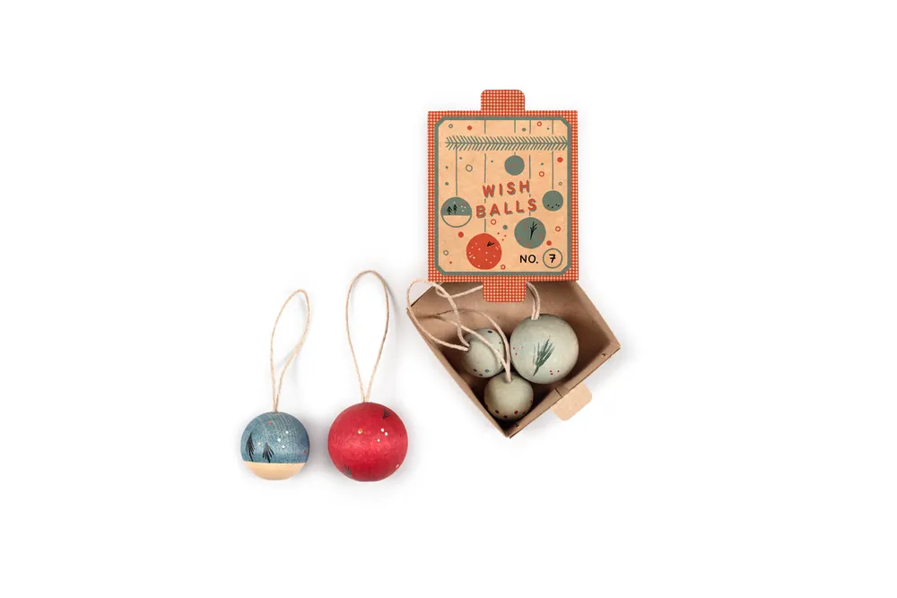 Hoge Kwaliteit Grapat Nº 7 Wish balls - houten ornamenten - kerstballen