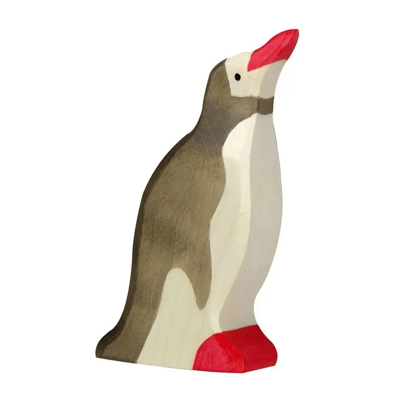 Holztiger houten pinguin kop omhoog 5 cm Beperkte Voorraad