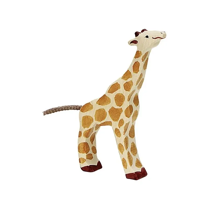 Holztiger houten giraf klein aan het eten 10,5 cm Shop Nu
