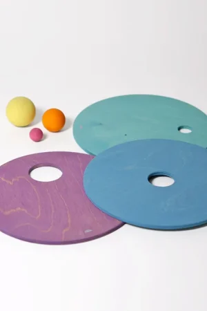 Seizoensaanbieding Grimms x Stapelstein® Rolling Discs Cool Pastel