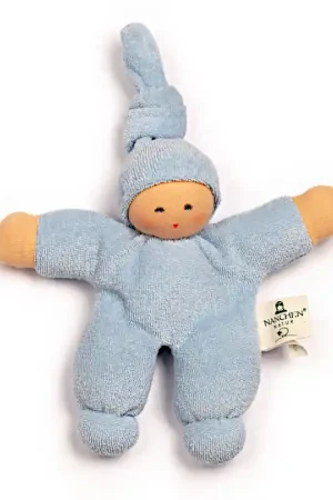 Nänchen Natur Knuffelpopje Pimpel licht blauw Bestel Nu