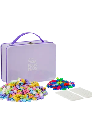Exclusieve Aanbieding Plus-Plus Pastel metalen reiskoffer met 600 bouwstenen