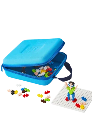 Blauwe Plus-Plus reiskoffer met 100 bouwstenen Aanbieding