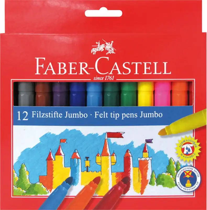 Goedkoop Faber Castell 12 Jumbo viltstiften