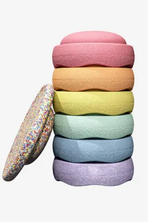 Betaalbaar Stapelstein Rainbow set 6+1 pastel - bewegen en balanceren