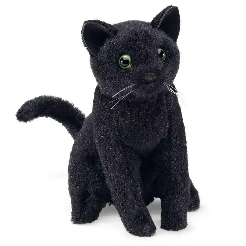 Hete Deal Folkmanis vingerpopje zwarte kat